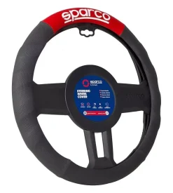 Sparco Auto Interno|Coprivolante universale per auto nero e rosso