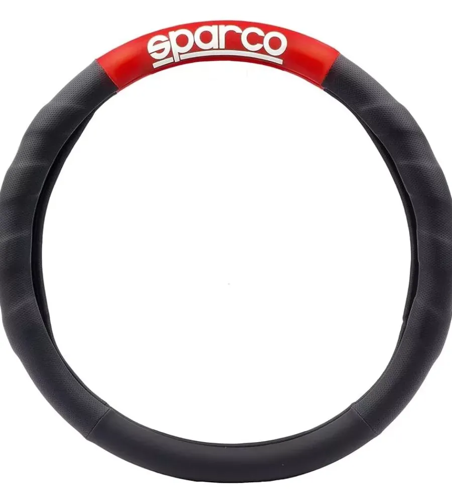 Sparco Auto Interno|Coprivolante universale per auto nero e rosso