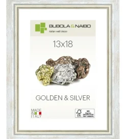 Decorazione Pareti-Bubola&Naibo Cornice in legno colore argento "marisa" - 13 x 18 cm