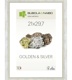 Bubola&Naibo Decorazione Pareti|Cornice in legno colore argento "marisa" - 21 x 29,7 cm