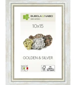 Bubola&Naibo Decorazione Pareti|Cornice in legno colore argento "marisa" - 10 x 15 cm