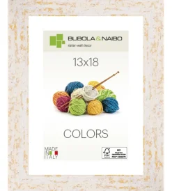 Bubola&Naibo Decorazione Pareti|Cornice in legno colore bianco "andy" - 13 x 18 cm