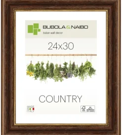 Bubola&Naibo Decorazione Pareti|Cornice in legno colore marrone "fabriano" - 24 x 30 cm