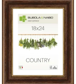 Bubola&Naibo Decorazione Pareti|Cornice in legno colore marrone "fabriano" - 18 x 24 cm