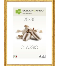 Decorazione Pareti-Bubola&Naibo Cornice in legno colore oro "claudia" - 25 x 35 cm