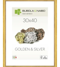 Decorazione Pareti-Bubola&Naibo Cornice in legno colore oro "marisa" - 30 x 40 cm
