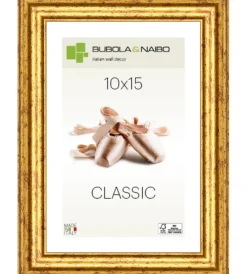 Decorazione Pareti-Bubola&Naibo Cornice in legno colore oro "claudia" - 10 x 15 cm