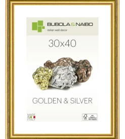 Decorazione Pareti-Bubola&Naibo Cornice in legno colore oro "beta" - 30 x 40 cm