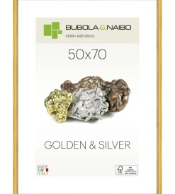 Decorazione Pareti-Bubola&Naibo Cornice in legno colore oro "marisa" - 50 x 70 cm