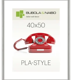 Bubola&Naibo Decorazione Pareti|Cornice in plastica colore argento "pla-style" - 40 x 50 cm