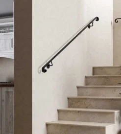 Porte, Scale E Pavimenti-Metal Expert Corrimano in ferro verniciato colore grigio, 2 metri