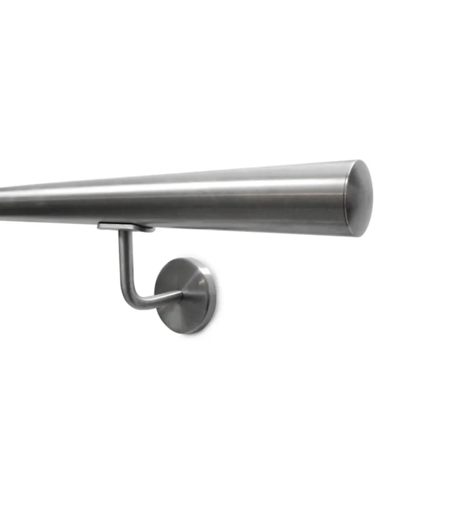 Metal Expert Porte, Scale E Pavimenti|Corrimano tondo in acciaio inox aisi 304 satinato da 3 metri - kit completo con ancoraggio