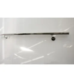 New Corrimano tondo in acciaio inox aisi 316 lucido da 2 metri - kit completo con ancoraggio Porte, Scale E Pavimenti