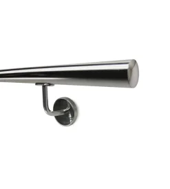 New Corrimano tondo in acciaio inox aisi 316 lucido da 2 metri - kit completo con ancoraggio Porte, Scale E Pavimenti