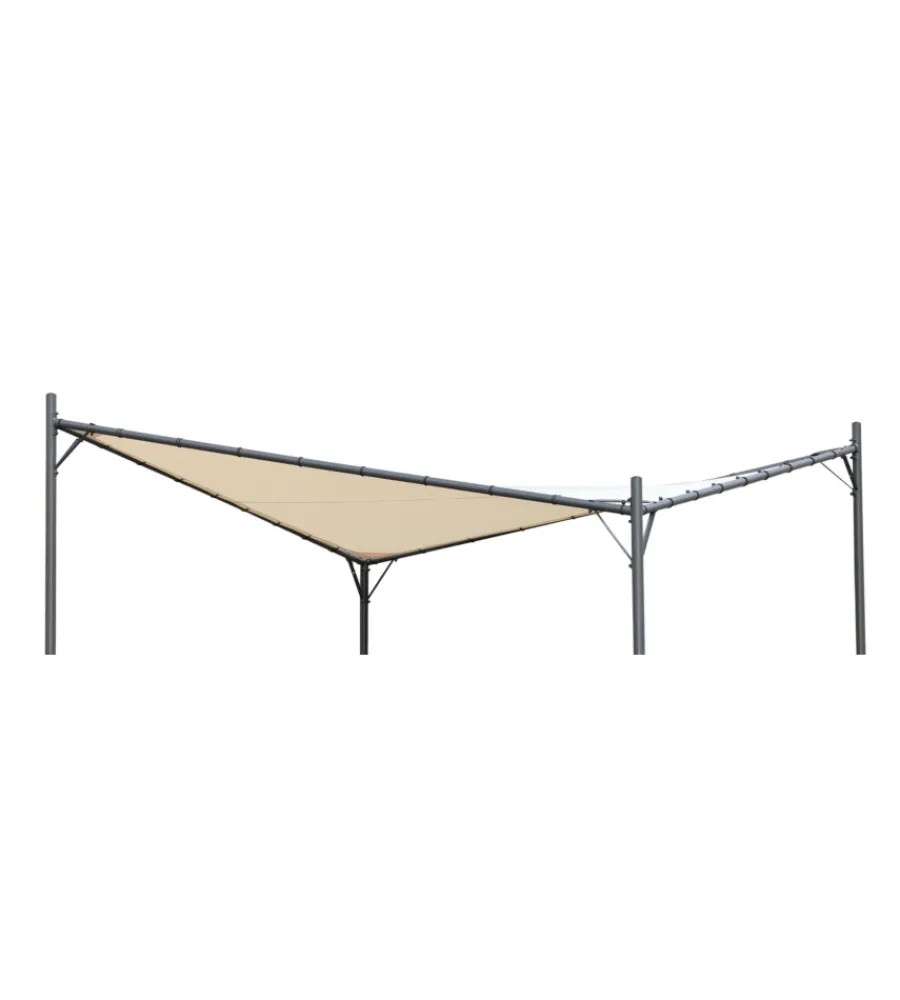 Coperture Per Esterno E Accessori-EuroGarden Cover di ricambio per gazebo da esterno "miami" in poliestere ecrù 3x3 m