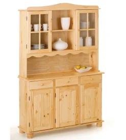 Vetrine E Vetrinette- Credenza 2 ante + 3 cassetti in pino massello finitura naturale.