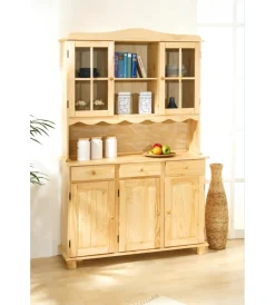 Vetrine E Vetrinette- Credenza 2 ante + 3 cassetti in pino massello finitura naturale.