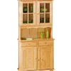 Vetrine E Vetrinette|Credenza 2 ante + 2 cassetti pino massello naturale, 88x198x43 cm