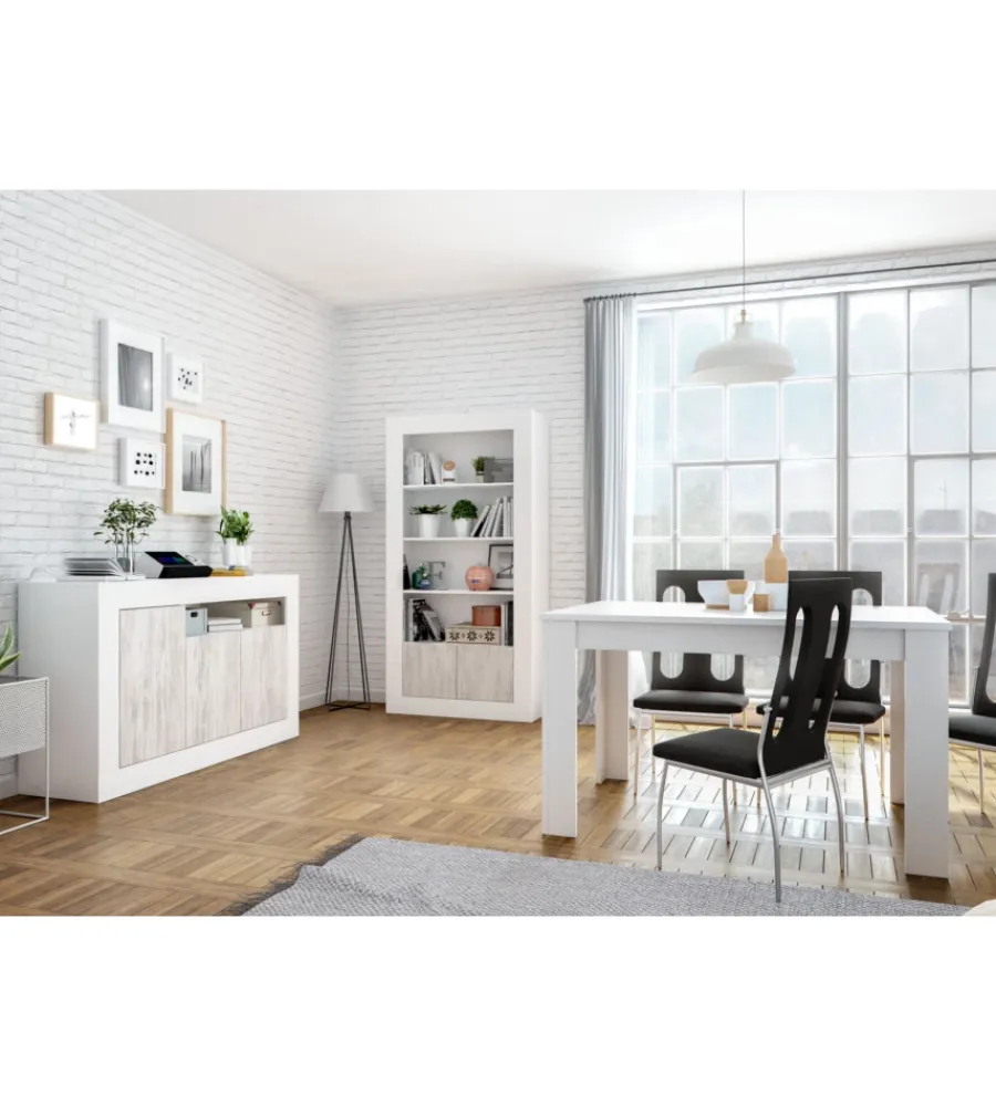 Online Credenza "baltik", 144x42x87cm, bianco Pareti Soggiorno E Porta Tv