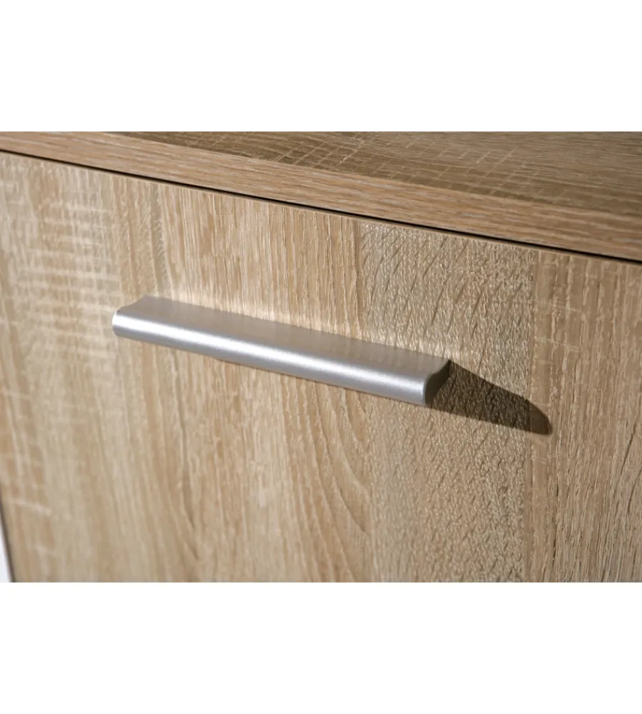 Credenze E Buffet- Credenza buffet 6 ante finitura rovere e bianco, 77x30x115 cm