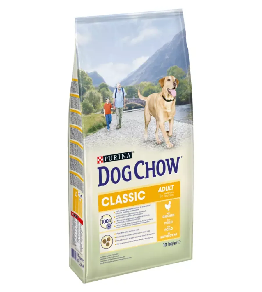 Alimenti Secco Cane-Purina Crocchette per cani "dog chow classic" adulto di tutte le taglie con pollo 10 kg
