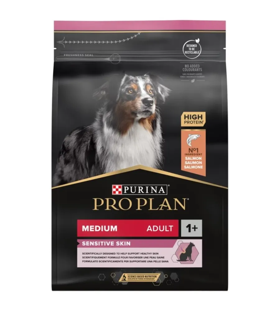 Outlet Crocchette per cani "pro plan" adulto di taglia media con salmone sensitive skin 3 kg Alimenti Secco Cane