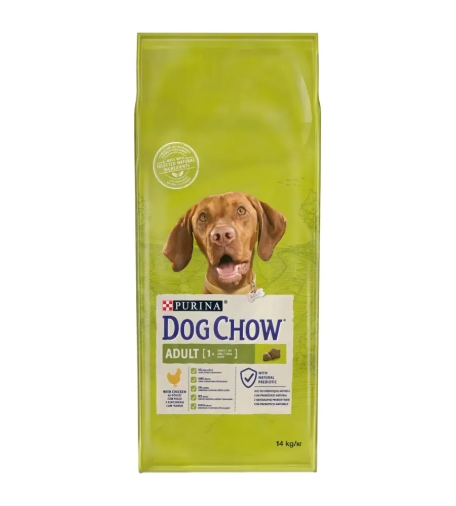 Purina Alimenti Secco Cane|Crocchette per cani "dog chow" adulto di tutte le taglie con pollo 14 kg