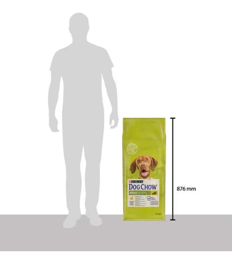 Purina Alimenti Secco Cane|Crocchette per cani "dog chow" adulto di tutte le taglie con pollo 14 kg