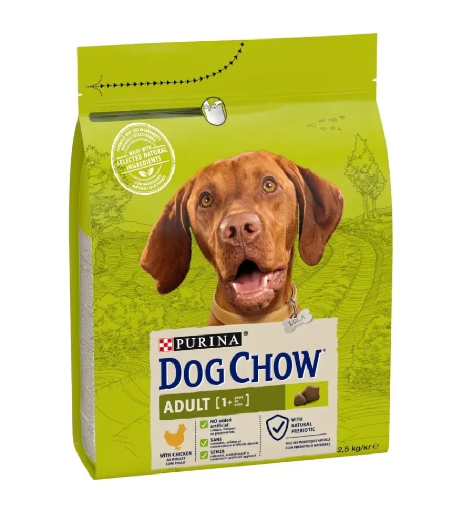 Purina Alimenti Secco Cane|Crocchette per cani "tonus dog chow" adulto di tutte le taglie con pollo 2,5 kg