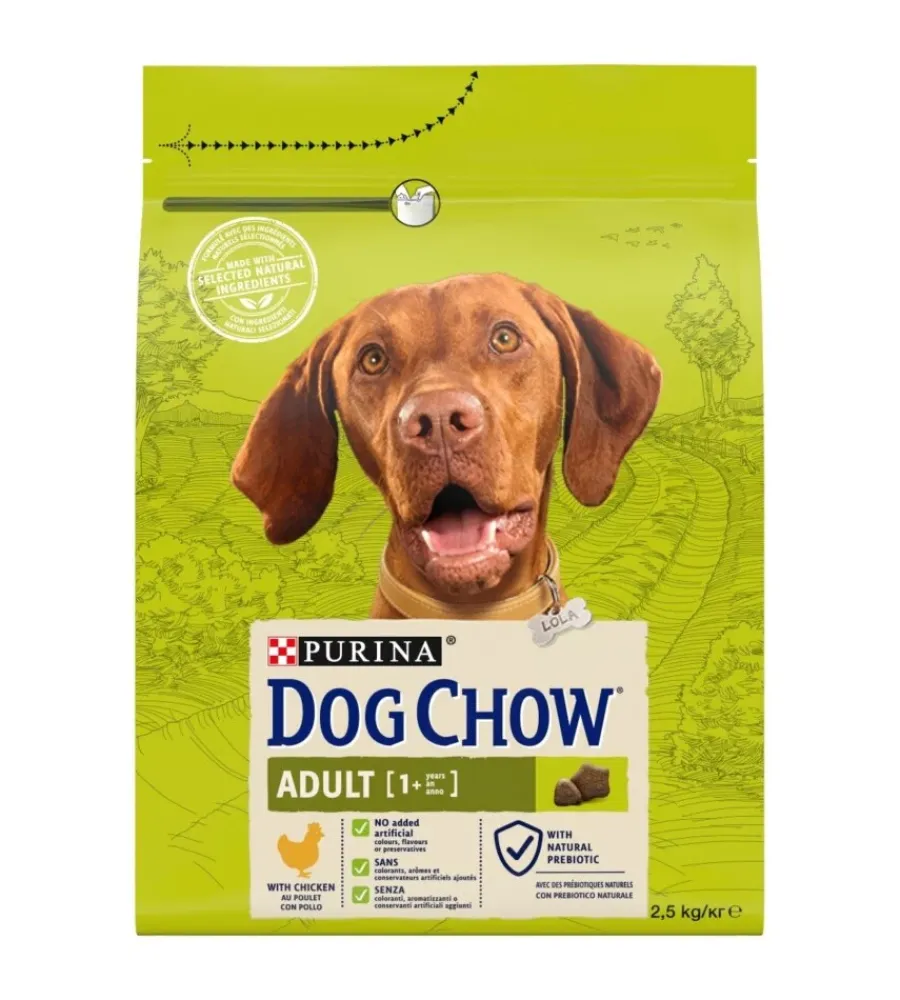Purina Alimenti Secco Cane|Crocchette per cani "tonus dog chow" adulto di tutte le taglie con pollo 2,5 kg