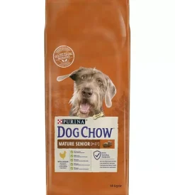 Alimenti Secco Cane-Purina Crocchette per cani "dog chow mature senior" anziano di tutte le taglie con pollo 14 kg