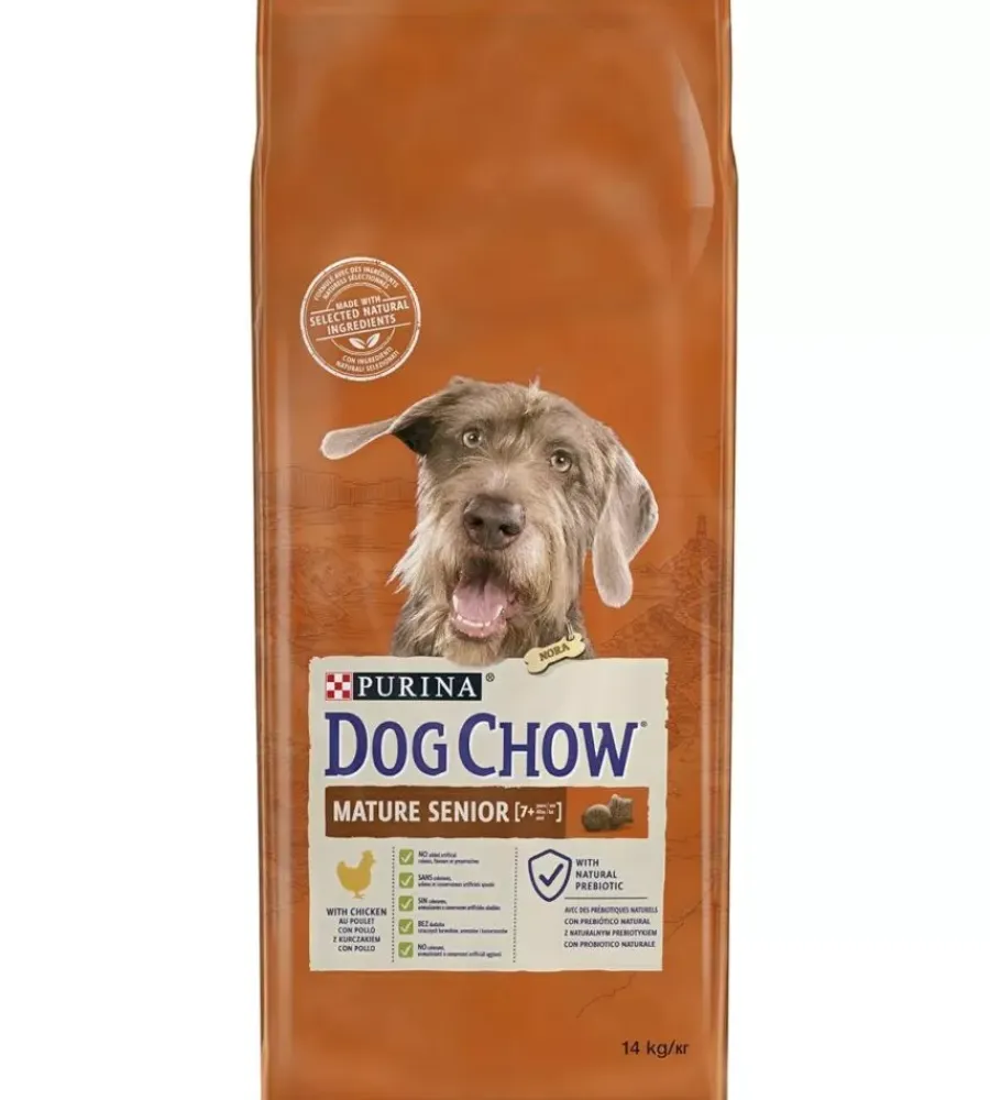 Alimenti Secco Cane-Purina Crocchette per cani "dog chow mature senior" anziano di tutte le taglie con pollo 14 kg