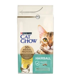 Alimenti Secco Gatto-Purina Crocchette per gatto adulto "cat chow hairball"  al pollo, 1,5 kg -