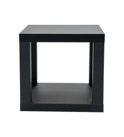 Tavolini|Cubo multifunzione tavolino e comodino in mdf e pvc nero 40x40x38 cm