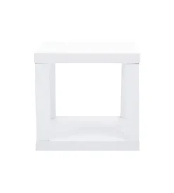 New Cubo multifunzione tavolino e comodino in mdf e pvc bianco 40x40x38 cm Tavolini