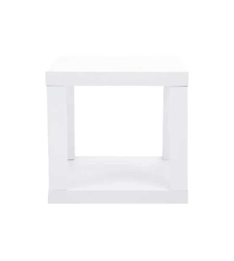 New Cubo multifunzione tavolino e comodino in mdf e pvc bianco 40x40x38 cm Tavolini