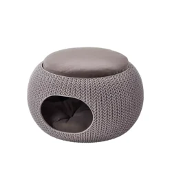 Clearance Cuccia chiusa per gatti e cani di taglia piccola "cozy" chiusa a 2 ripiani in resina beige 57x58x24 cm Cucce E Accessori Relativi