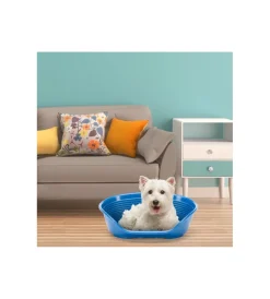 Cuscini E Brandine-Ferplast Cuccia da interno per cani e gatti "siesta deluxe 4" blu, 61,5x45x21,5 cm -