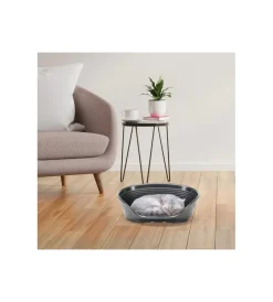 Ferplast Cuscini E Brandine|Cuccia da interno per cani e gatti "siesta deluxe 2" nero, 49x36x17,5 cm -