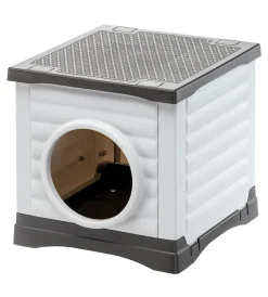 Cucce E Accessori Relativi|Cuccia per animali da esterno ferplast "petvilla 50" in resina termoplastica grigio 38,5x43x38,5 cm