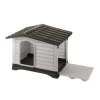 Ferplast Cucce E Accessori Relativi|Cuccia per cani da esterno "dogvilla 70" con parete ribaltabile in resina grigio 73x59x53 cm