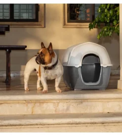 Cucce E Accessori Relativi-Ferplast Cuccia per cani da esterno "kenny 01" in resina grigio 50x78x50 cm