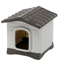 New Cuccia per cani da esterno "dogvilla 50" in resina grigio 43x48x44 cm Cucce E Accessori Relativi