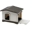 Ferplast Cucce E Accessori Relativi|Cuccia per cani da esterno "dogvilla 60" con parete ribaltabile in resina grigio 58x48x44 cm