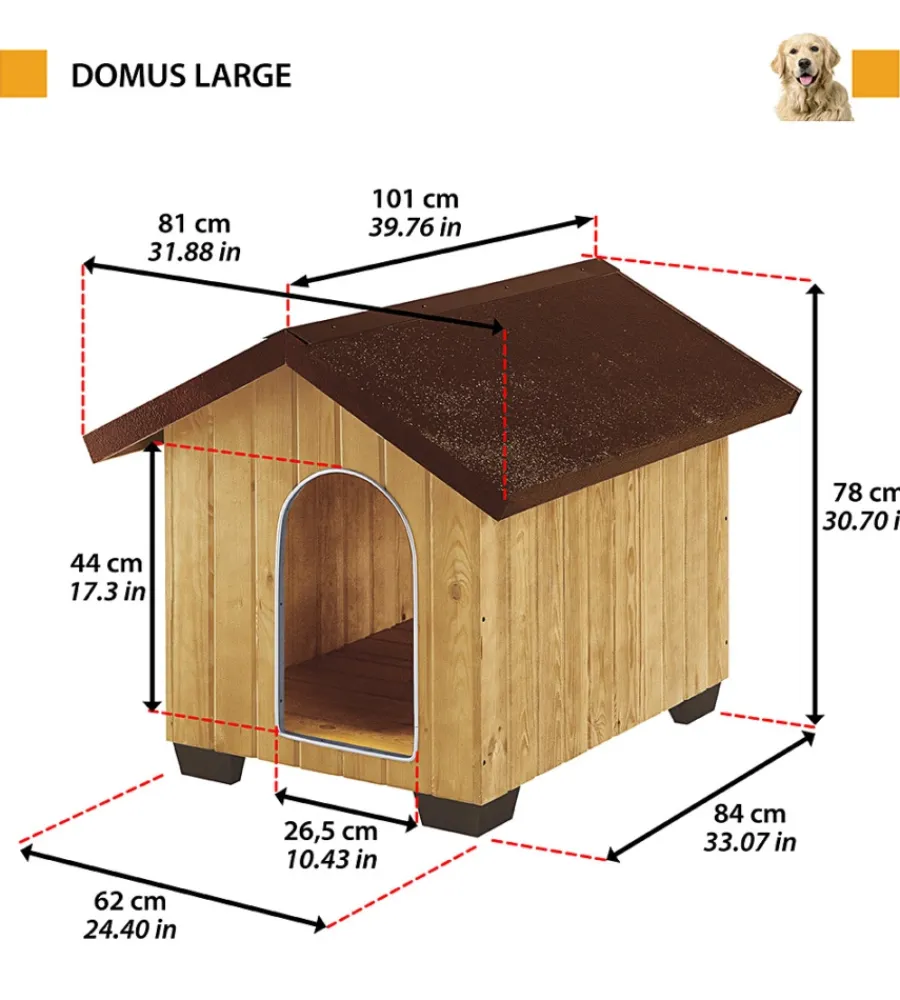 Sale Cuccia per cani da esterno "domus large" in pino nordico 81x101x78 cm Cucce E Accessori Relativi