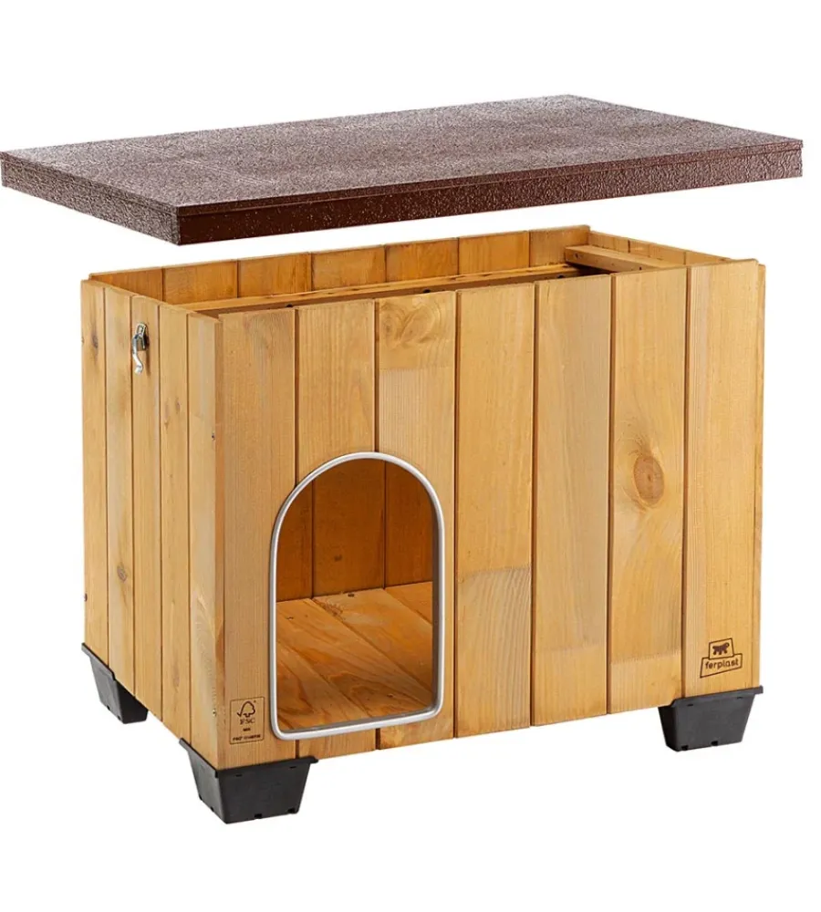 Ferplast Cucce E Accessori Relativi|Cuccia per cani da esterno "baita 60" in pino nordico 67x53x55,5 cm