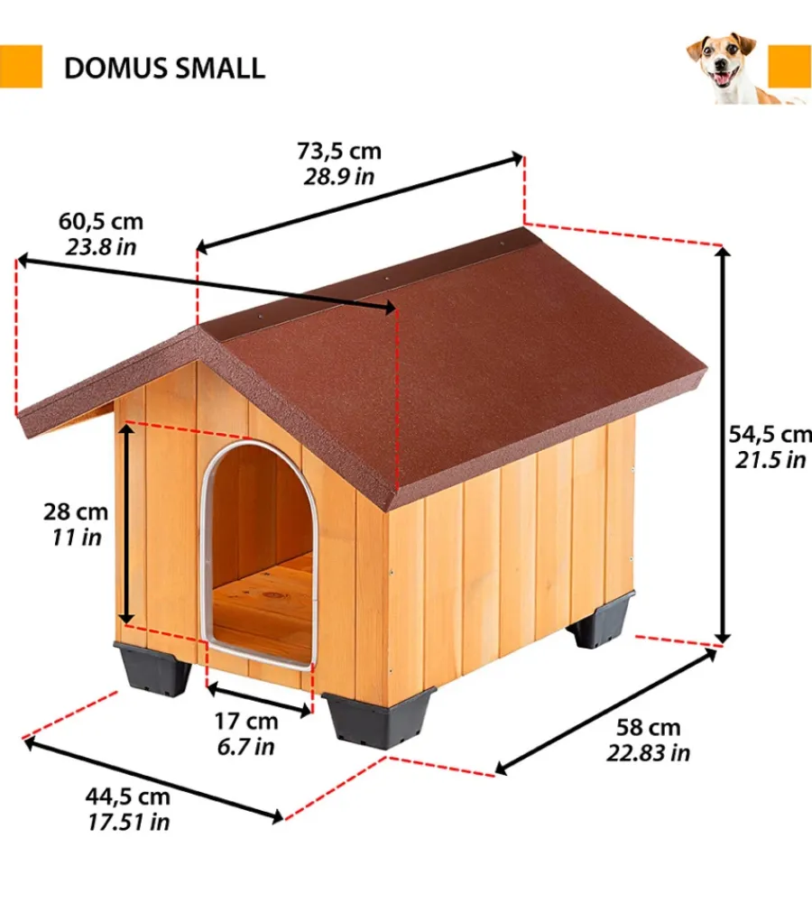 Ferplast Cucce E Accessori Relativi|Cuccia per cani da esterno "domus small" in pino nordico 60,5x73,5x54,4 cm