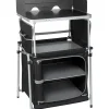Campeggio-Brunner Cucina da campeggio pieghevole "kitchenette" in alluminio e poliestere nero 67x50x93,5 cm
