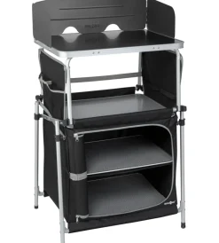 Campeggio-Brunner Cucina da campeggio pieghevole "kitchenette" in alluminio e poliestere nero 67x50x93,5 cm