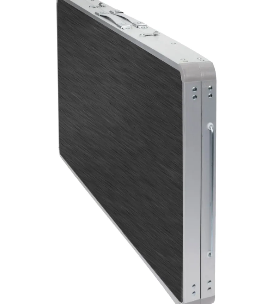 Campeggio-Brunner Cucina da campeggio pieghevole con lavello "drive in black" in acciaio e poliestere nero 2 scomparti 100x50x78/128,5 cm